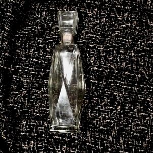 Vintage MCM Glass Whiskey Decanter with Cork Stopper